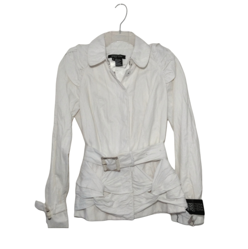 ETCETERA White Crinkle Belted Jacket 00